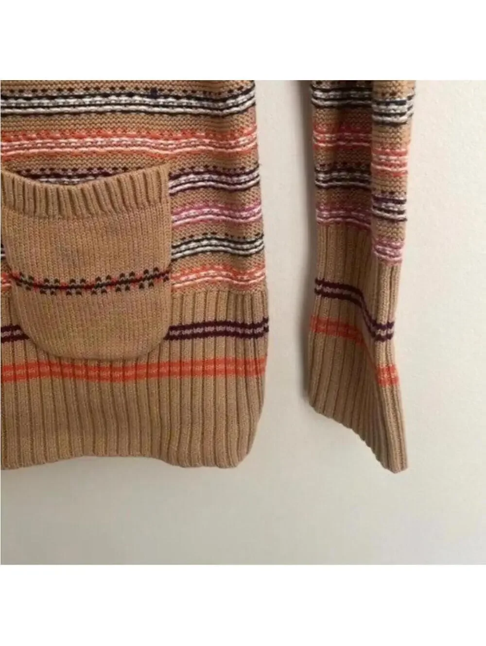 Land’s End kids multicolored Striped button down long sleeve sweater cardigan